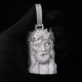 GL Halo Jesus Crown of Thorns Rectangular Moissanite Pendant